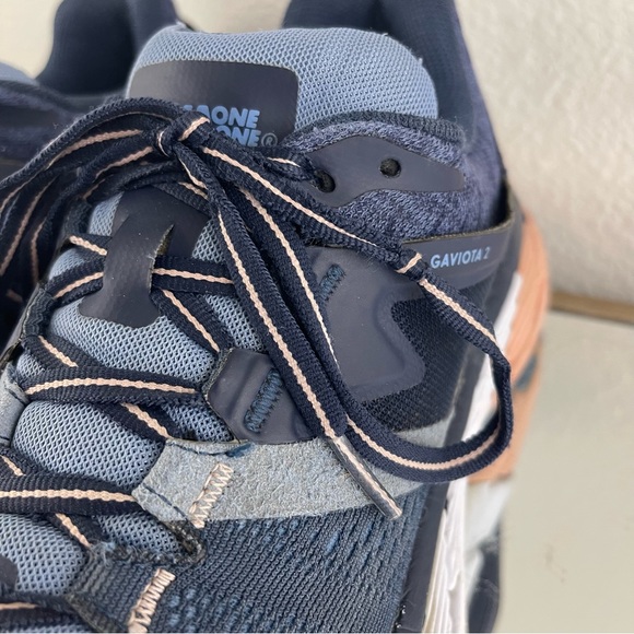 !SOLD! HOKA One One Mood Indigo Blue Dusty Pink Gaviota 2 Running Sneaker Shoes - Picture 9 of 13